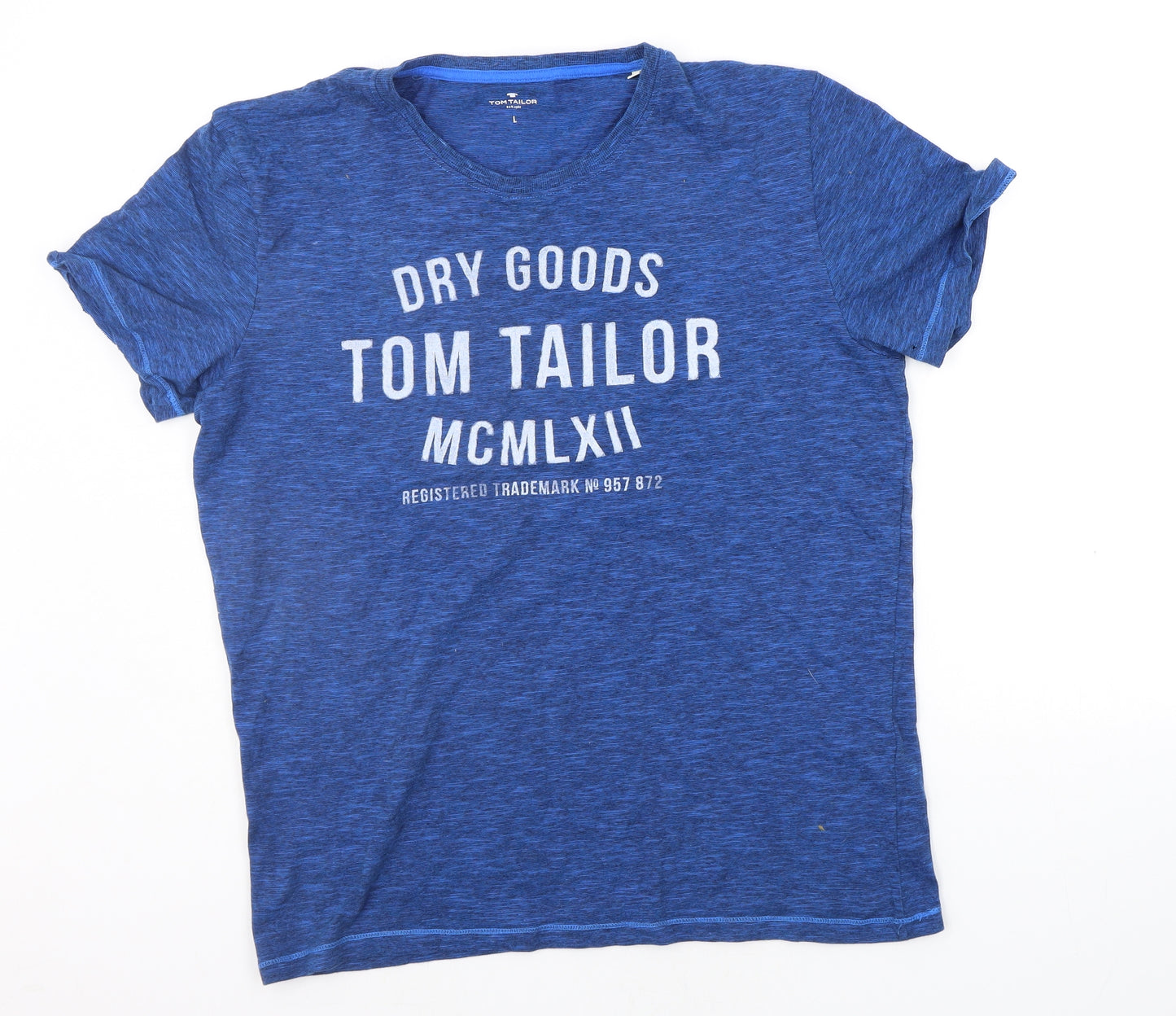 TOM TAILOR Mens Blue    T-Shirt Size L