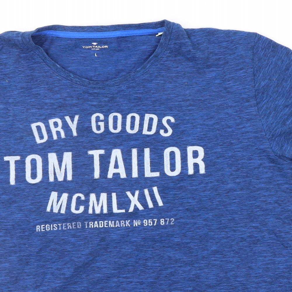 TOM TAILOR Mens Blue    T-Shirt Size L