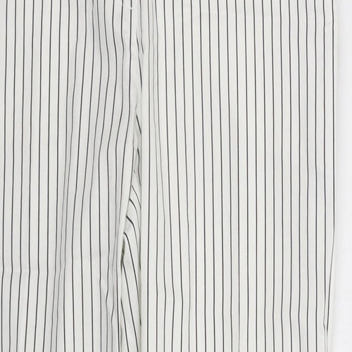 camaieu Womens White Striped  Trousers  Size 12 L24 in