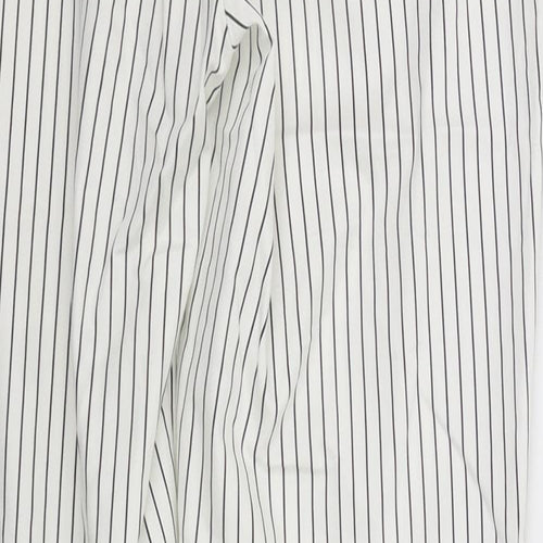 camaieu Womens White Striped  Trousers  Size 12 L24 in