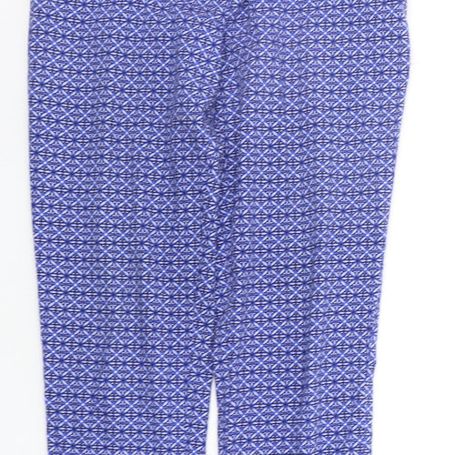 M&Co Womens Blue Geometric  Trousers  Size 12 L25 in