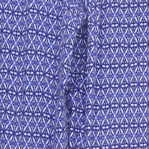 M&Co Womens Blue Geometric  Trousers  Size 12 L25 in