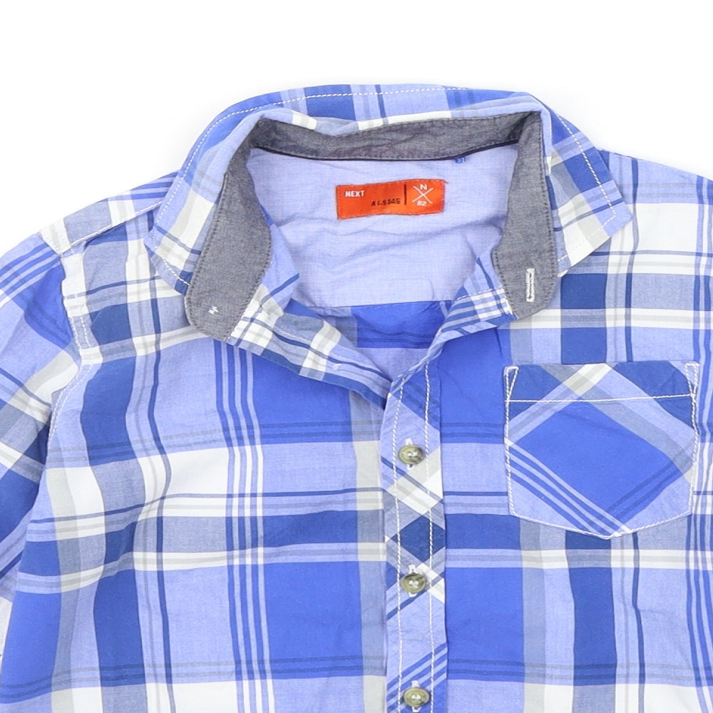 NEXT Boys Blue Check  Basic Button-Up Size 6 Years