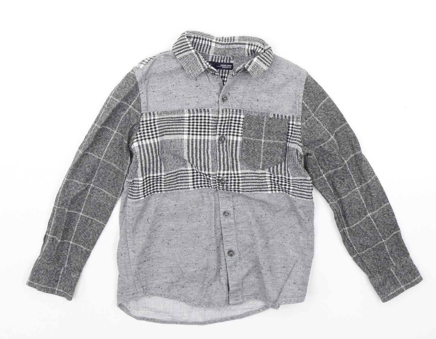 NEXT Boys Grey Check  Basic Button-Up Size 5 Years