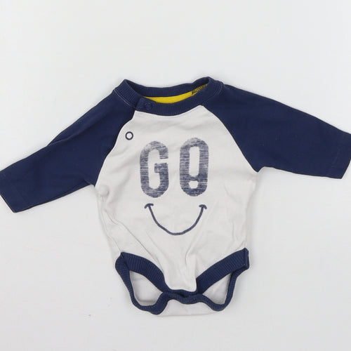 Mothercare Baby White  Jersey Babygrow One-Piece Size Newborn  - Go