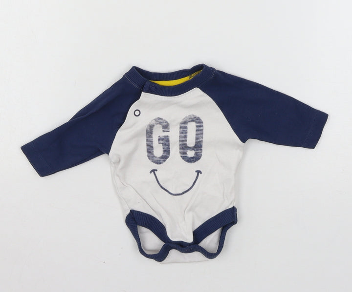 Mothercare Baby White  Jersey Babygrow One-Piece Size Newborn  - Go