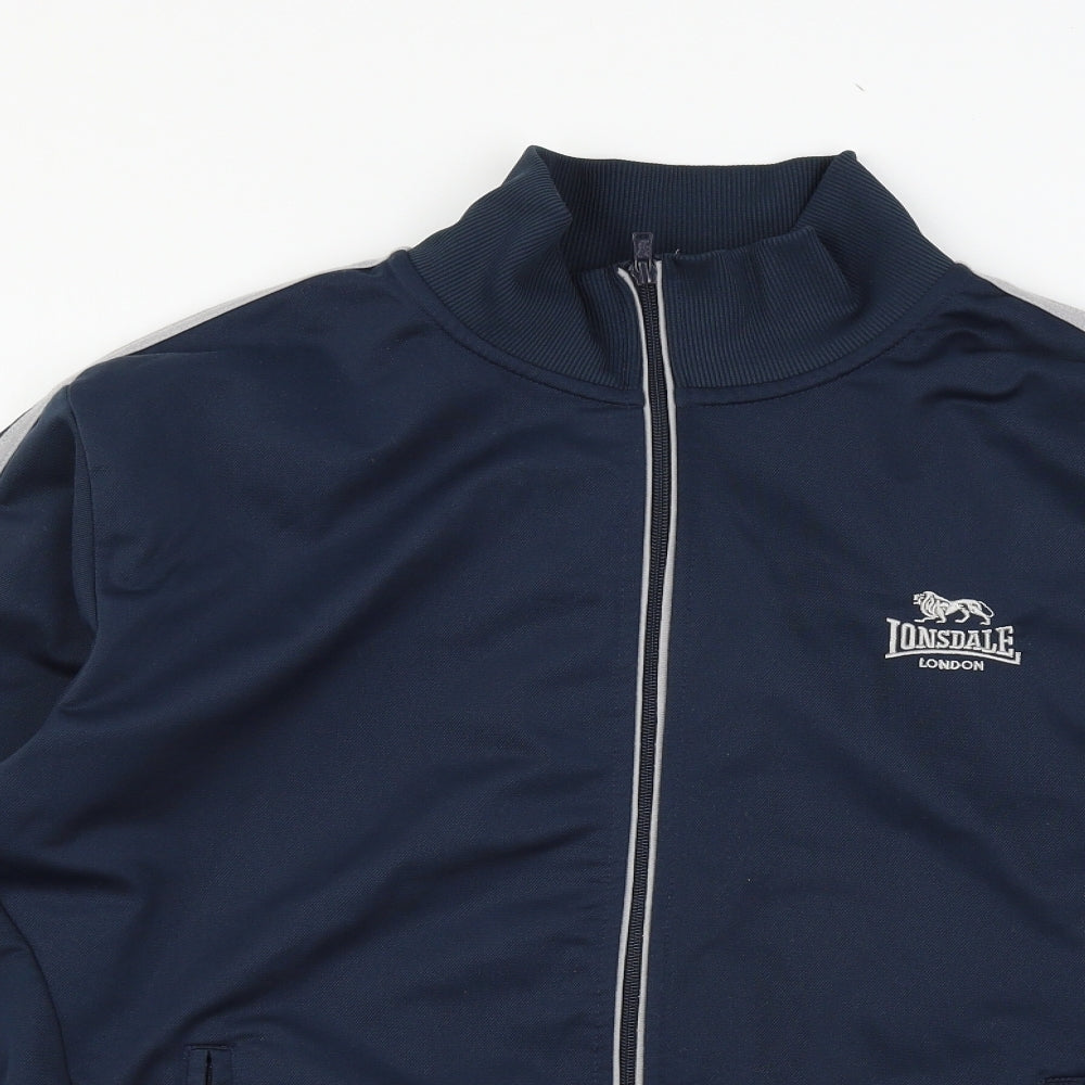 Lonsdale Mens Blue  Jersey Full Zip Sweatshirt Size L