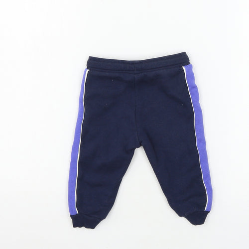 F&F Boys Blue  Jersey Jogger Trousers Size 6-9 Months