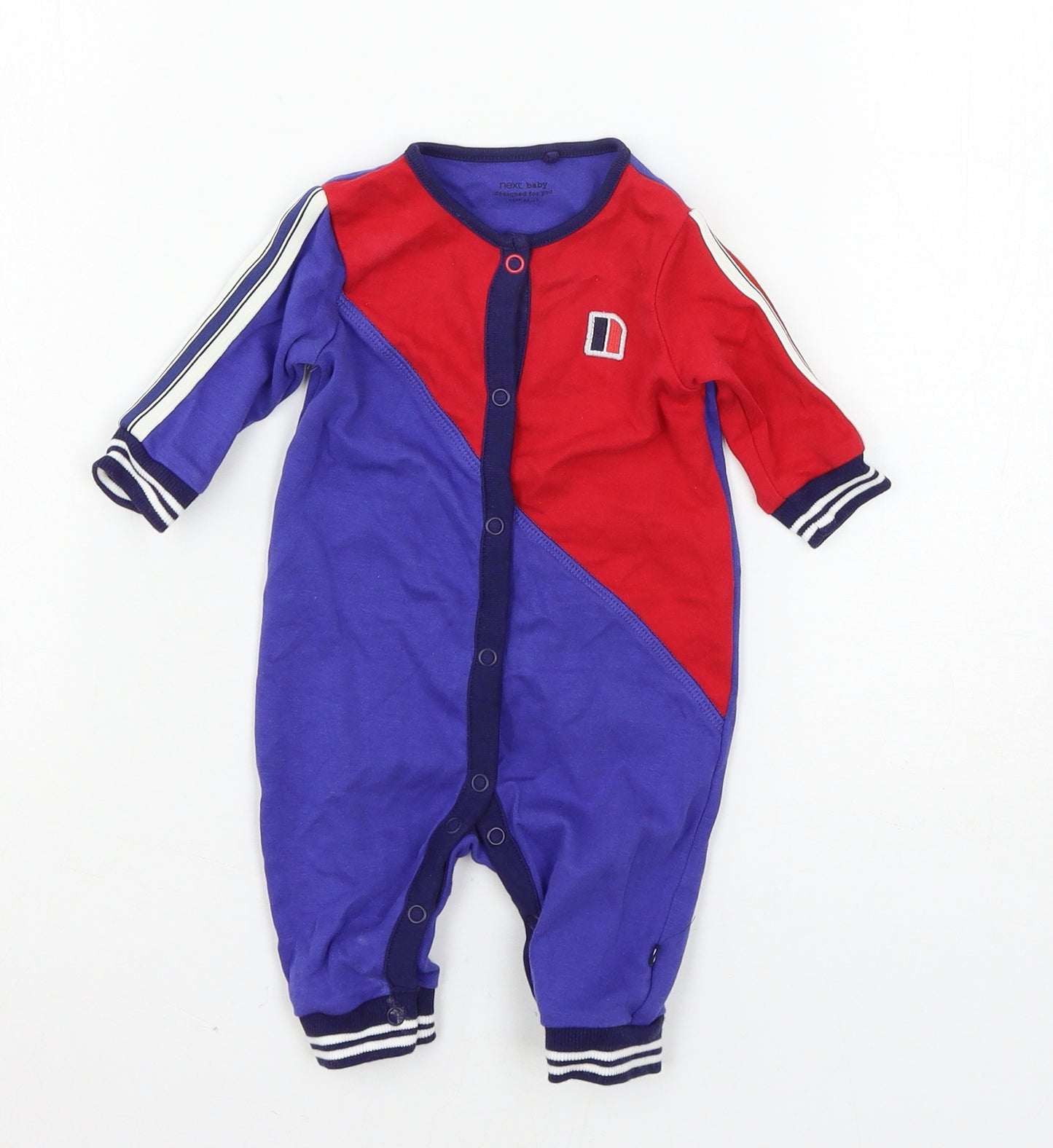 NEXT Boys Blue  Jersey Babygrow One-Piece Size 0-3 Months