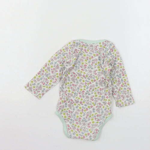 Preworn Girls Multicoloured Floral Jersey Babygrow One-Piece Size 6-9 Months