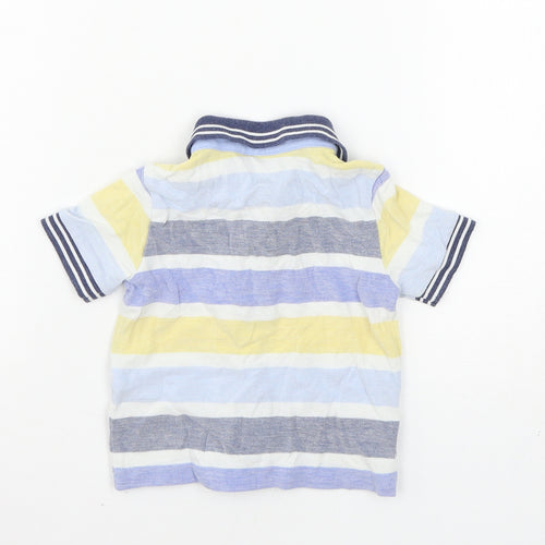 George Boys Blue Striped Jersey Basic T-Shirt Size 12-18 Months