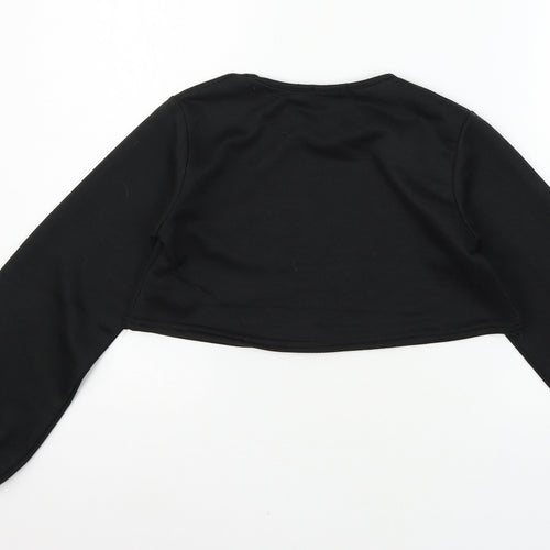 Boohoo Womens Black  Jersey Pullover Sweatshirt Size 6