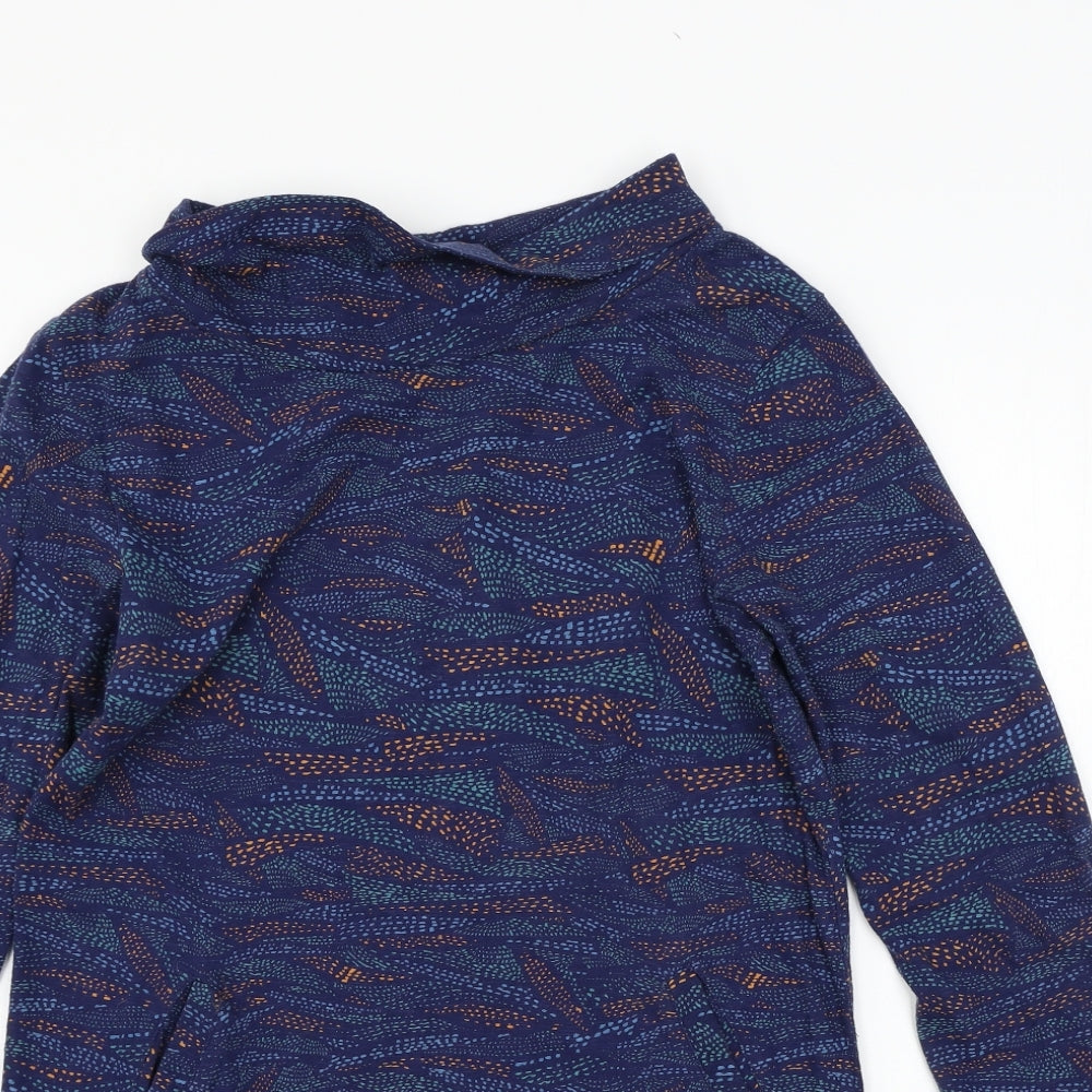 White Stuff Womens Blue Floral Jersey Basic T-Shirt Size 10