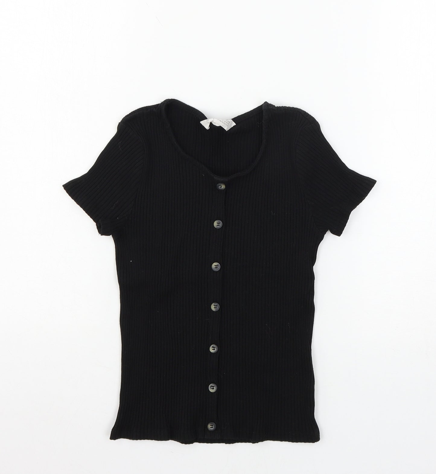 H&M Girls Black  Jersey Basic T-Shirt Size 11-12 Years