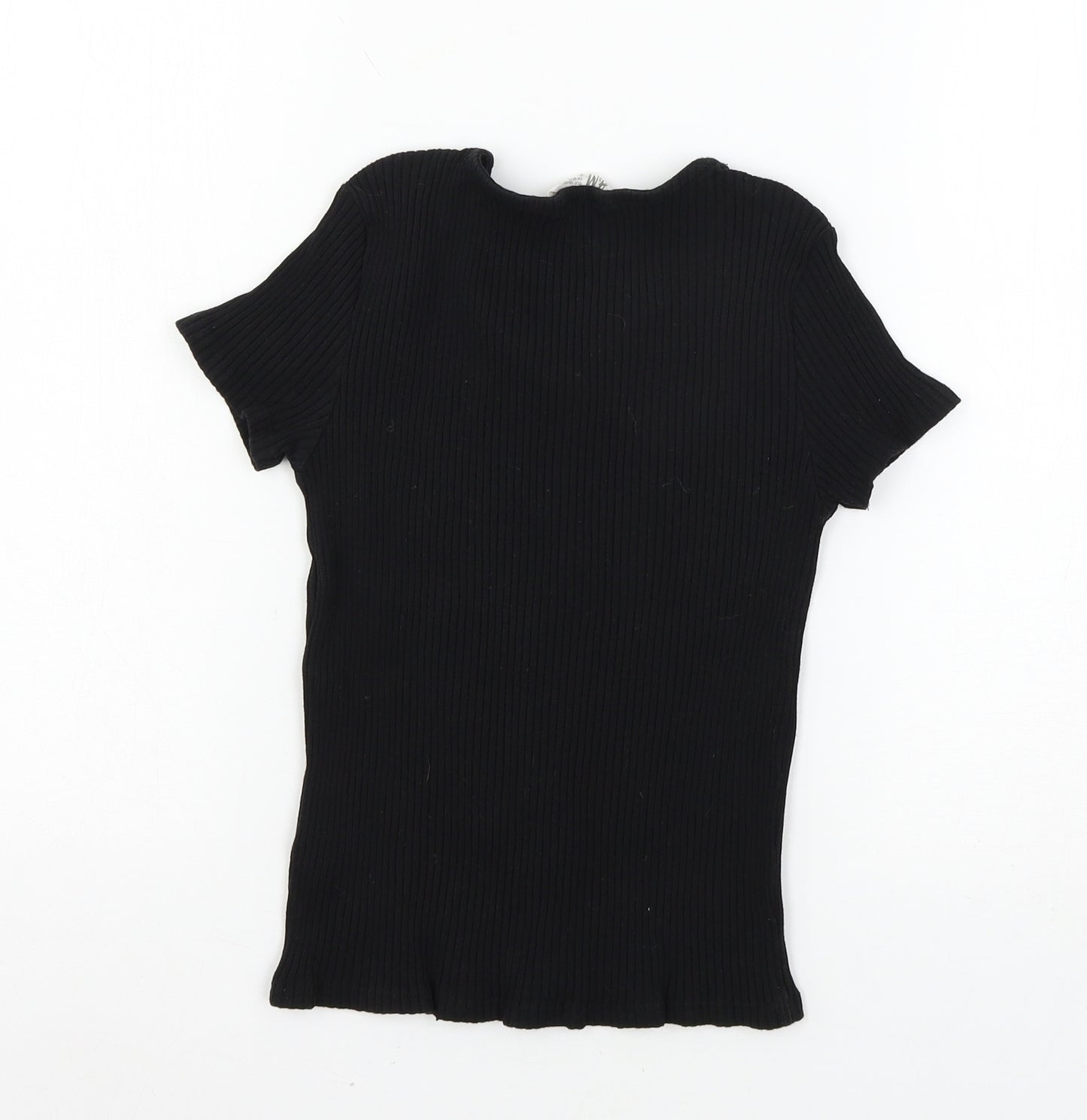 H&M Girls Black  Jersey Basic T-Shirt Size 11-12 Years