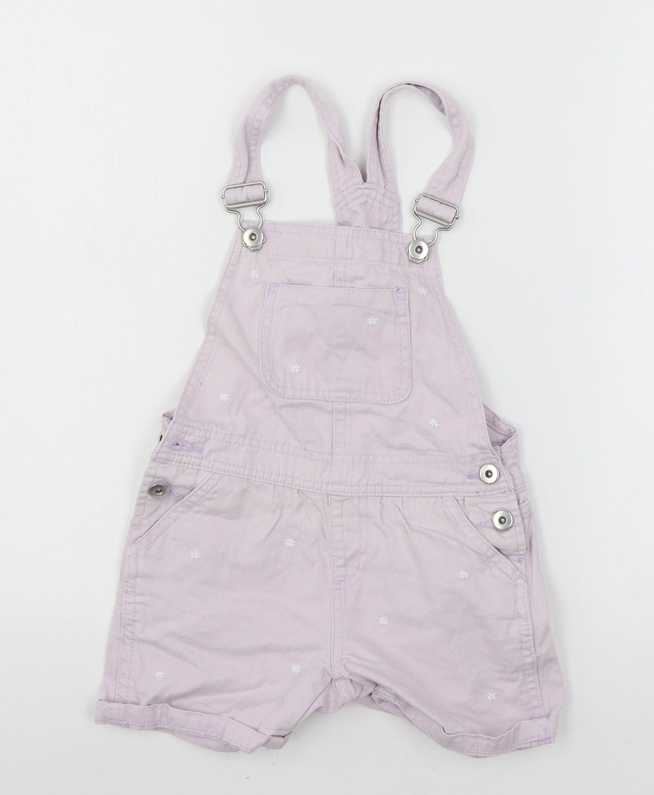 John Lewis Girls Purple  Denim Dungaree One-Piece Size 6 Years
