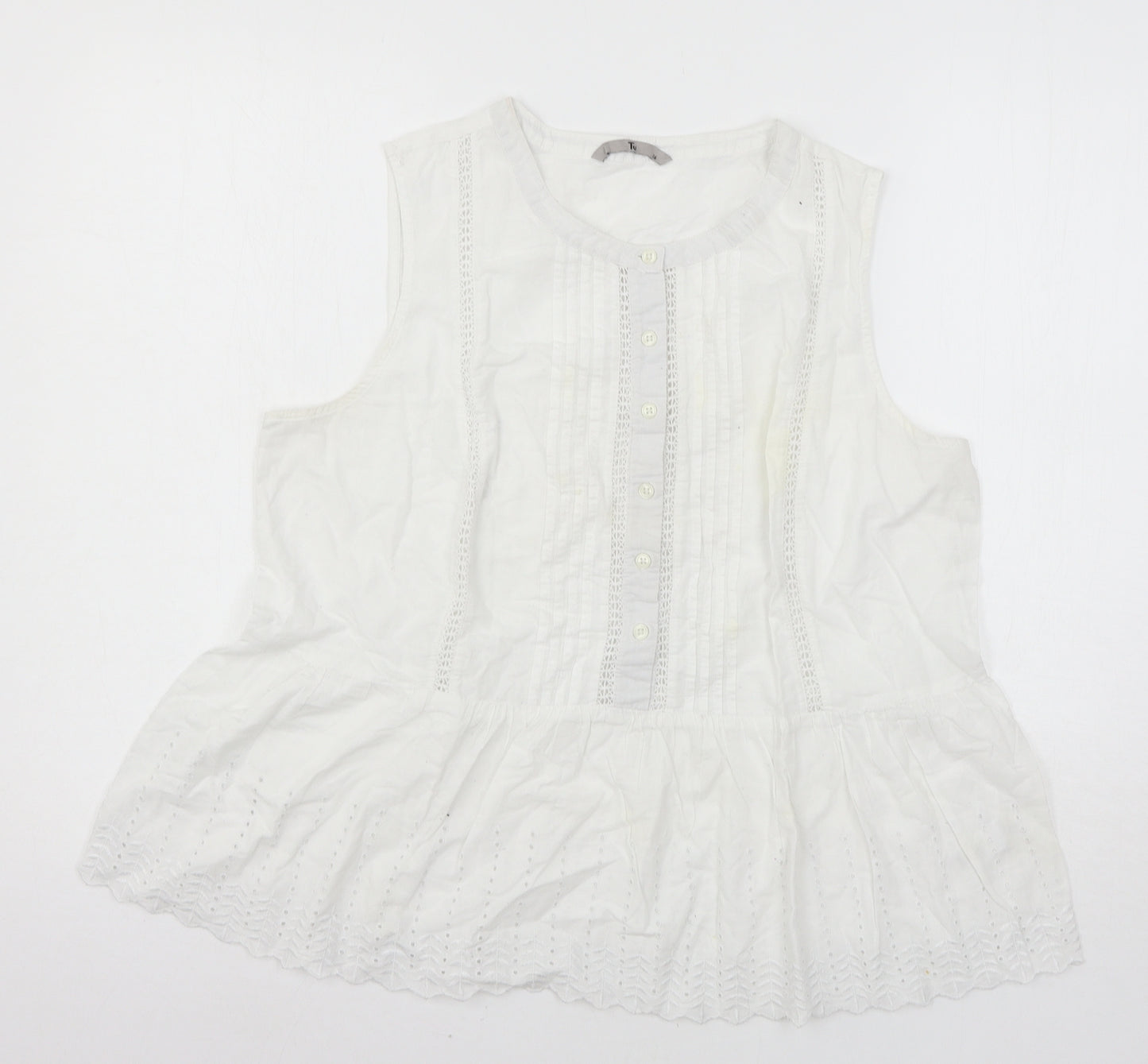 TU Womens White   Basic Blouse Size 16