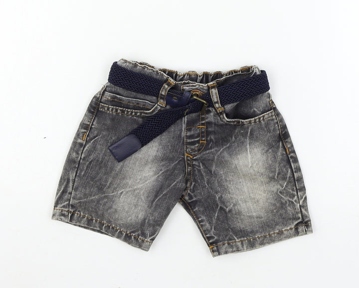 Preworn Boys Grey  Denim Cropped Jeans Size 12 Months