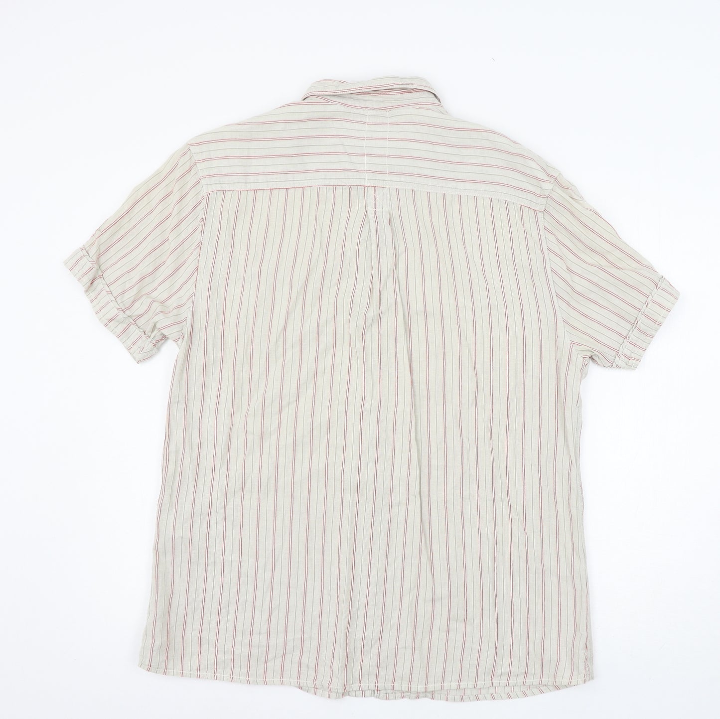 MANTARAY PRODUCTS Mens Pink Striped   Button-Up Size L