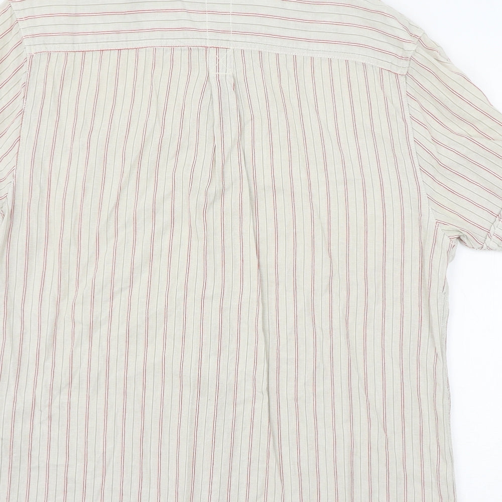 MANTARAY PRODUCTS Mens Pink Striped   Button-Up Size L