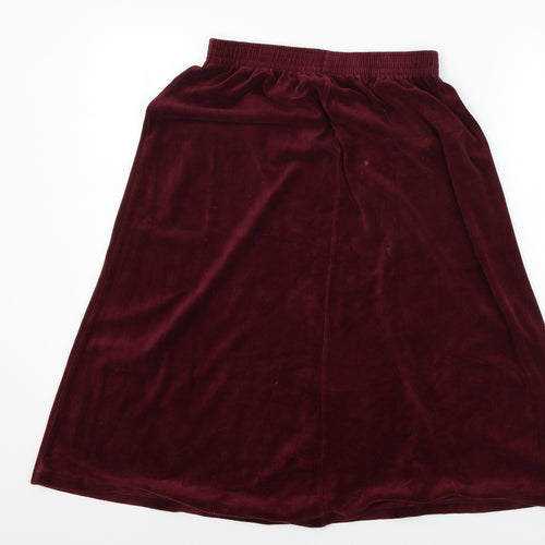 Damart Womens Red  Velour Flare Skirt Size 30 in
