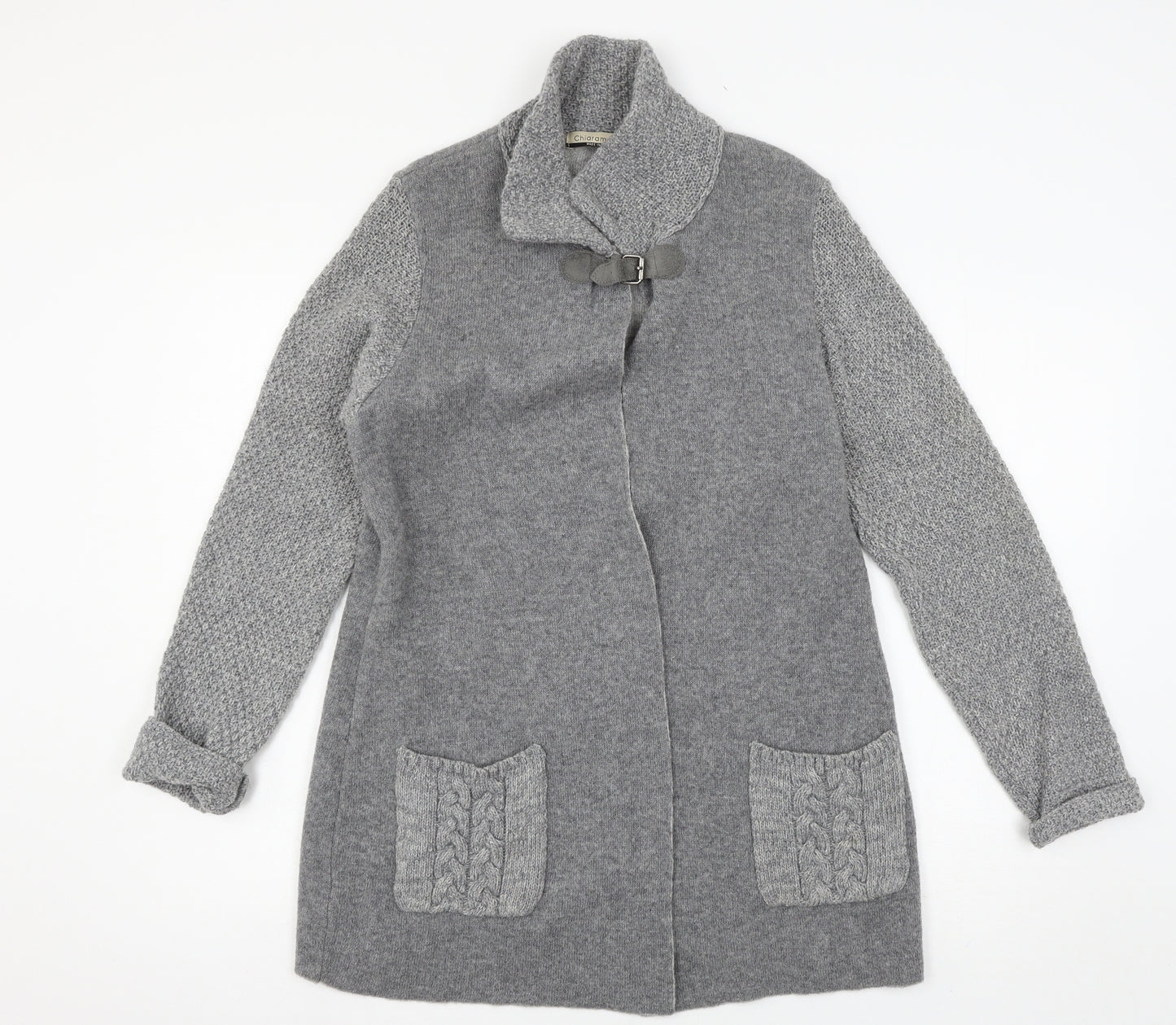 Chiaramente Womens Grey  Knit Cardigan Jumper Size M