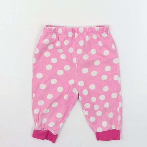 NEXT Girls Pink Polka Dot Jersey Capri Pyjama Pants Size 18-24 Months