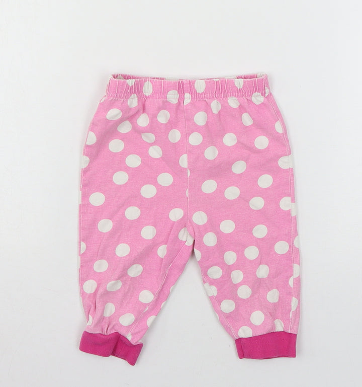 NEXT Girls Pink Polka Dot Jersey Capri Pyjama Pants Size 18-24 Months