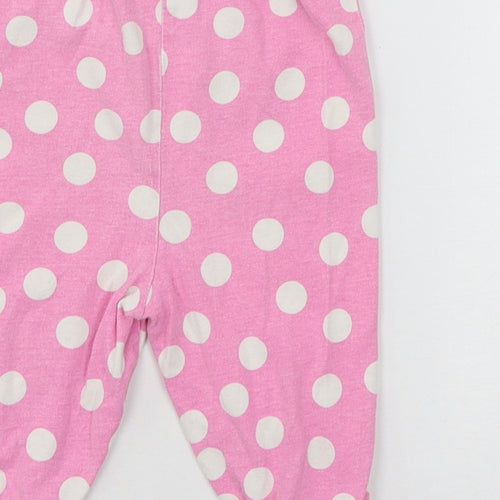 NEXT Girls Pink Polka Dot Jersey Capri Pyjama Pants Size 18-24 Months