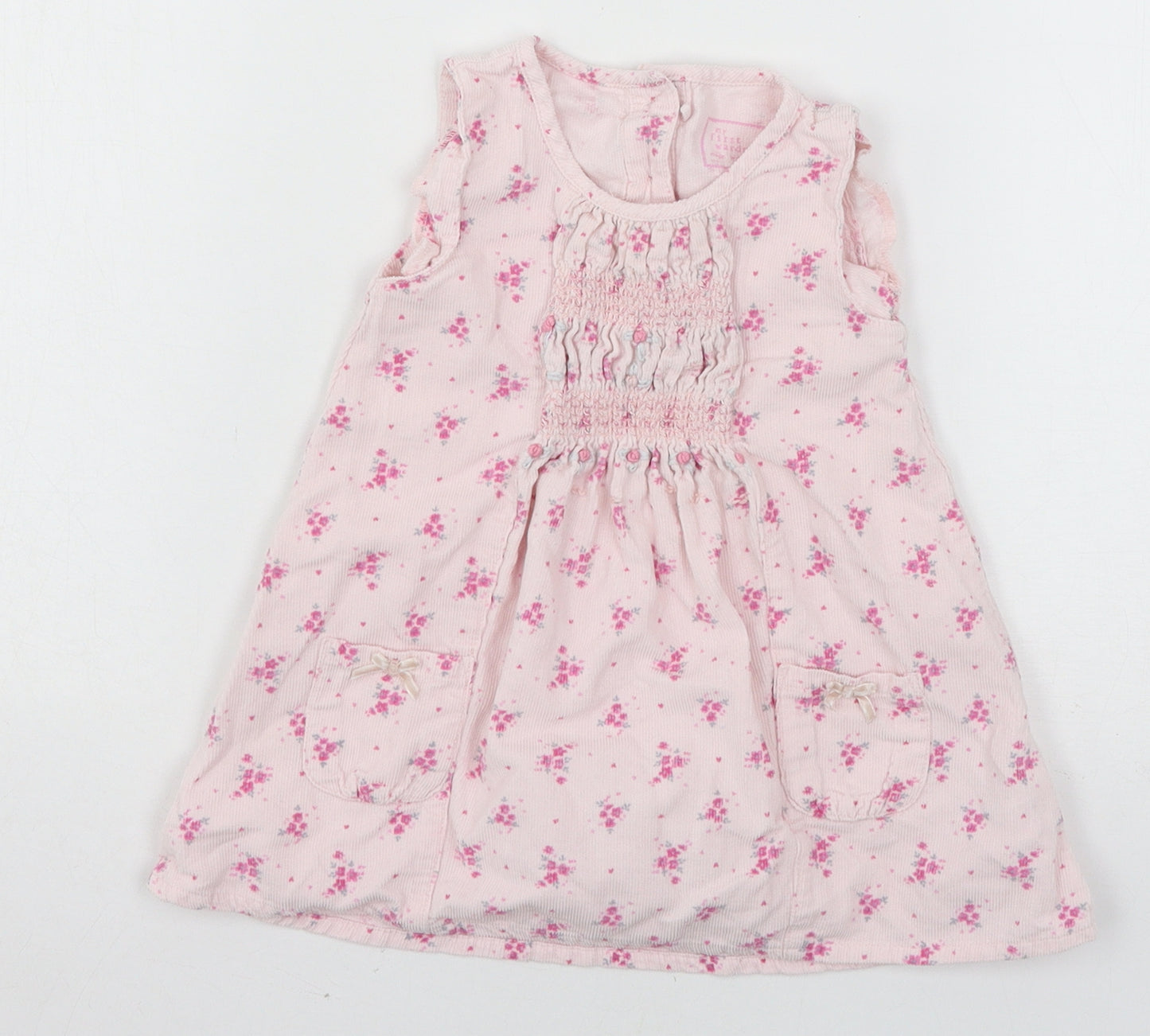 NEXT Girls Pink Floral Corduroy A-Line  Size 9-12 Months