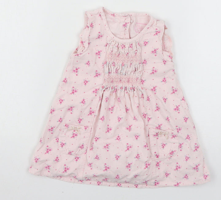 NEXT Girls Pink Floral Corduroy A-Line Size 9-12 Months