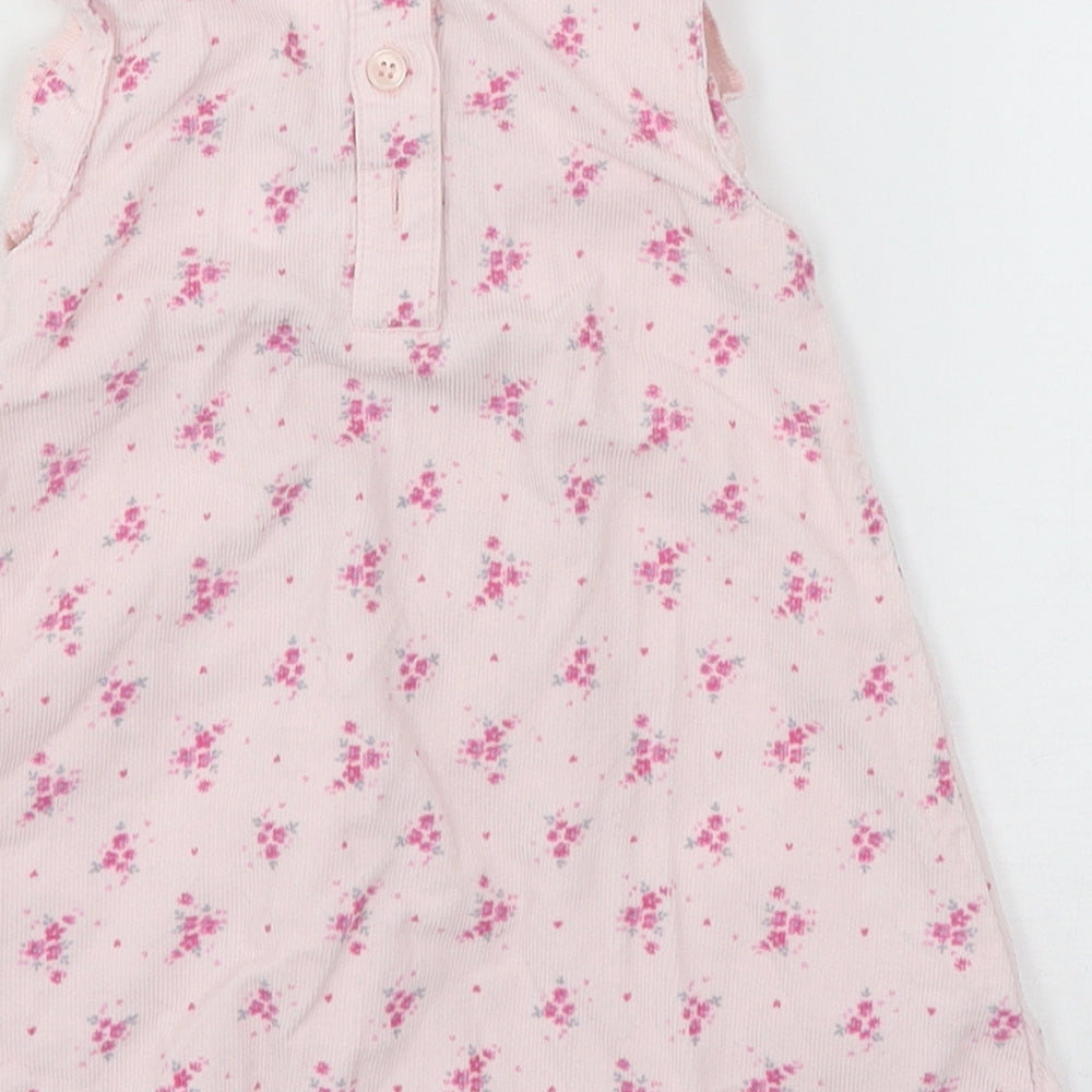 NEXT Girls Pink Floral Corduroy A-Line  Size 9-12 Months