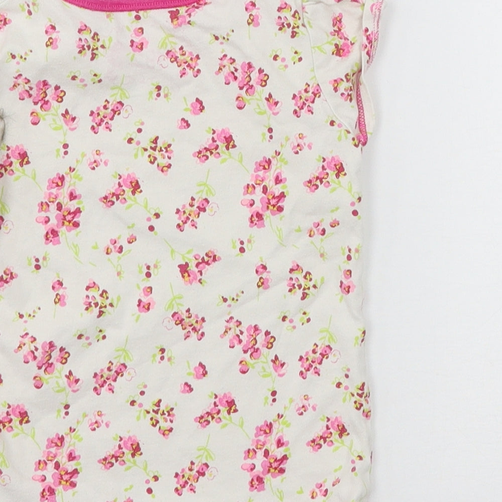 NEXT Girls White Floral Jersey Basic T-Shirt Size 18-24 Months