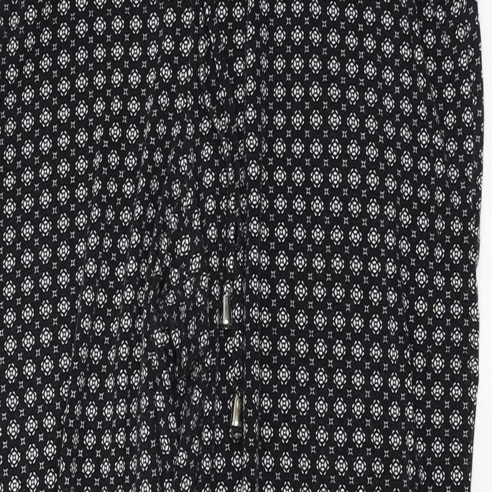 NEXT Womens Black Geometric Jersey Capri Pyjama Pants Size 10