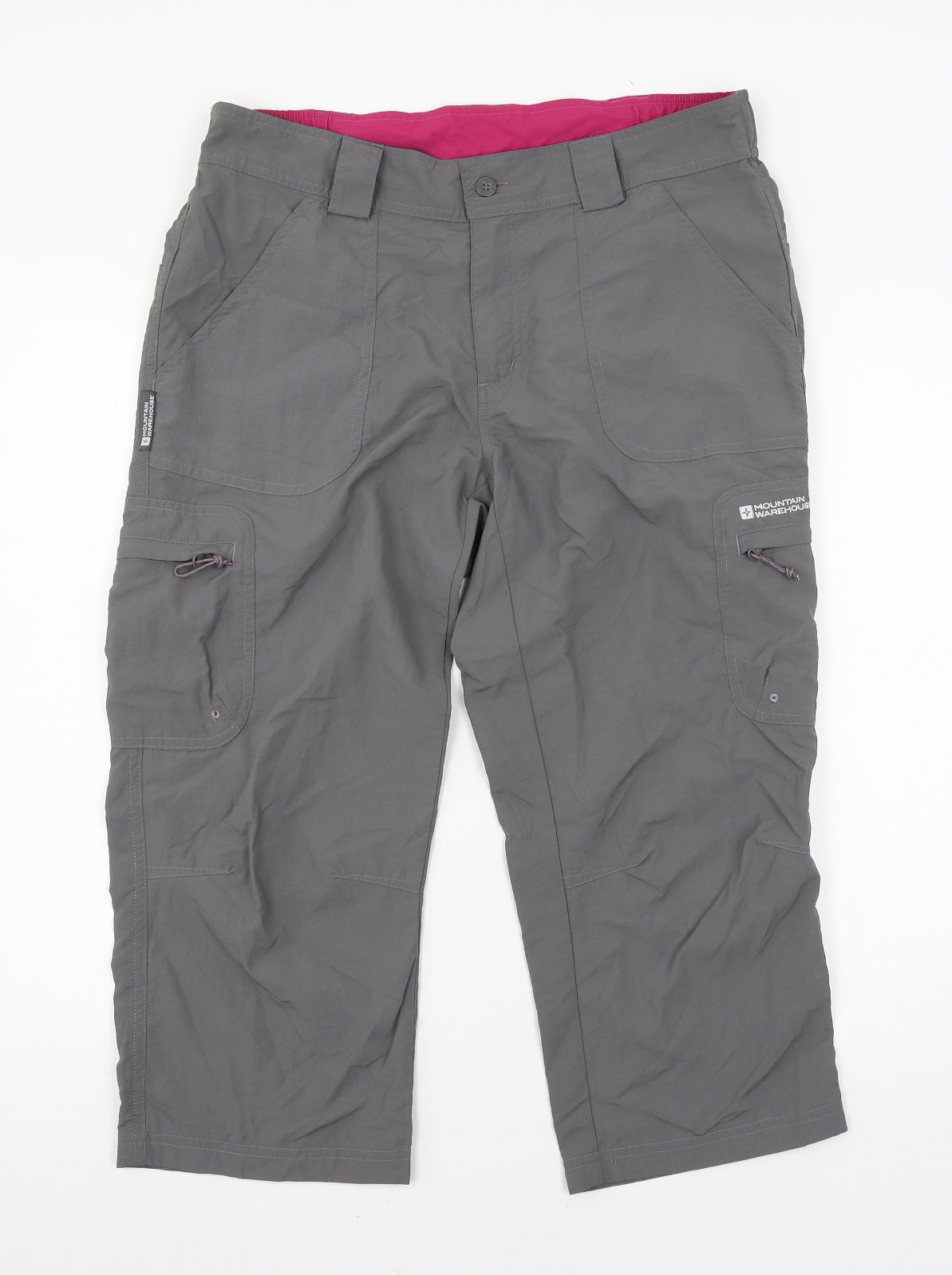 Mountain Warehouse Womens Grey   Cropped Trousers Size 12 L22 in
