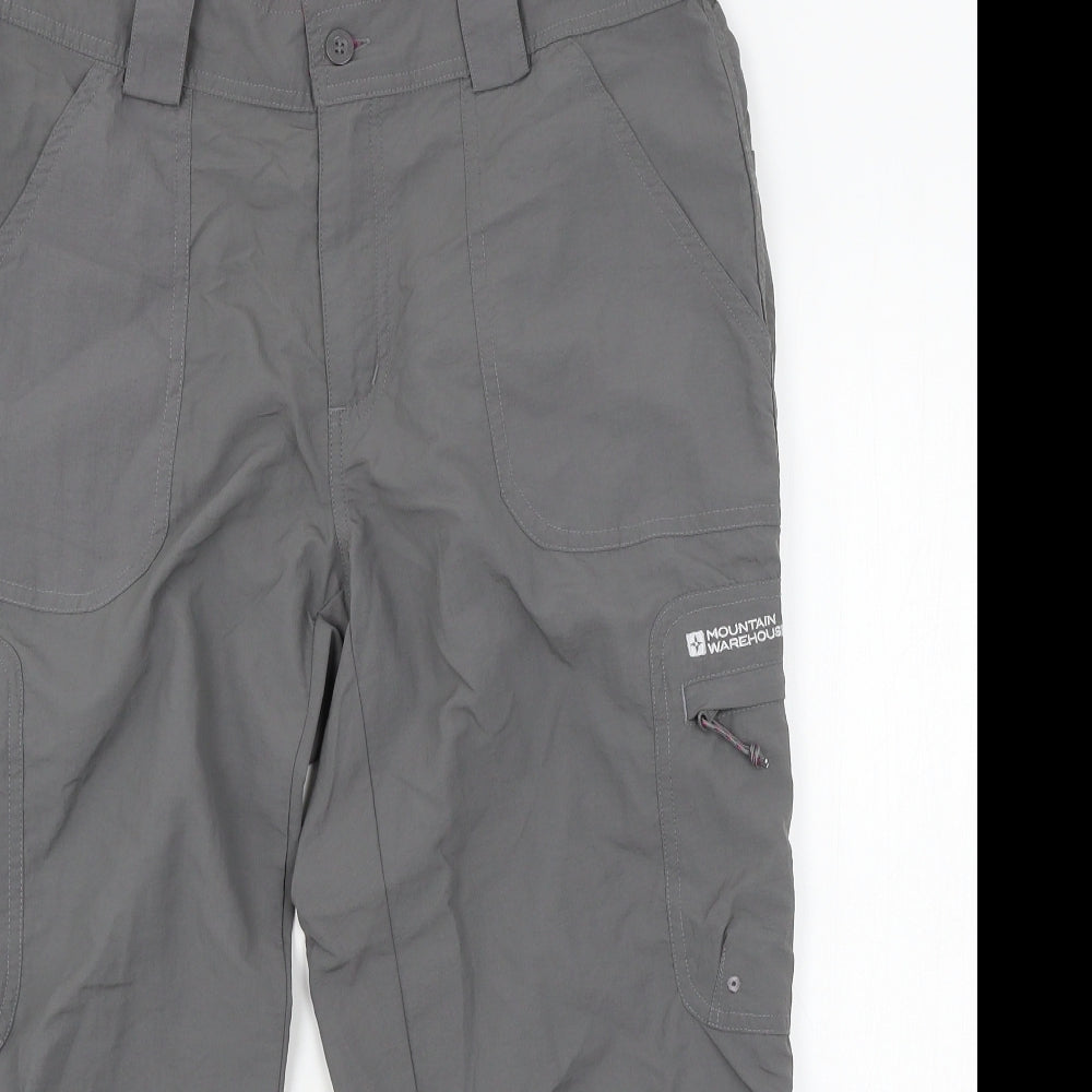 Mountain Warehouse Womens Grey   Cropped Trousers Size 12 L22 in