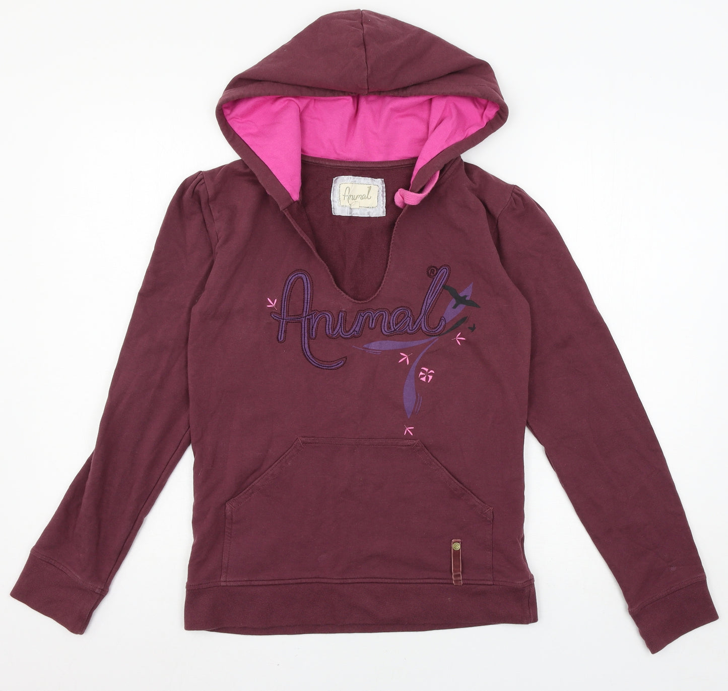 Animal Womens Red   Pullover Hoodie Size L