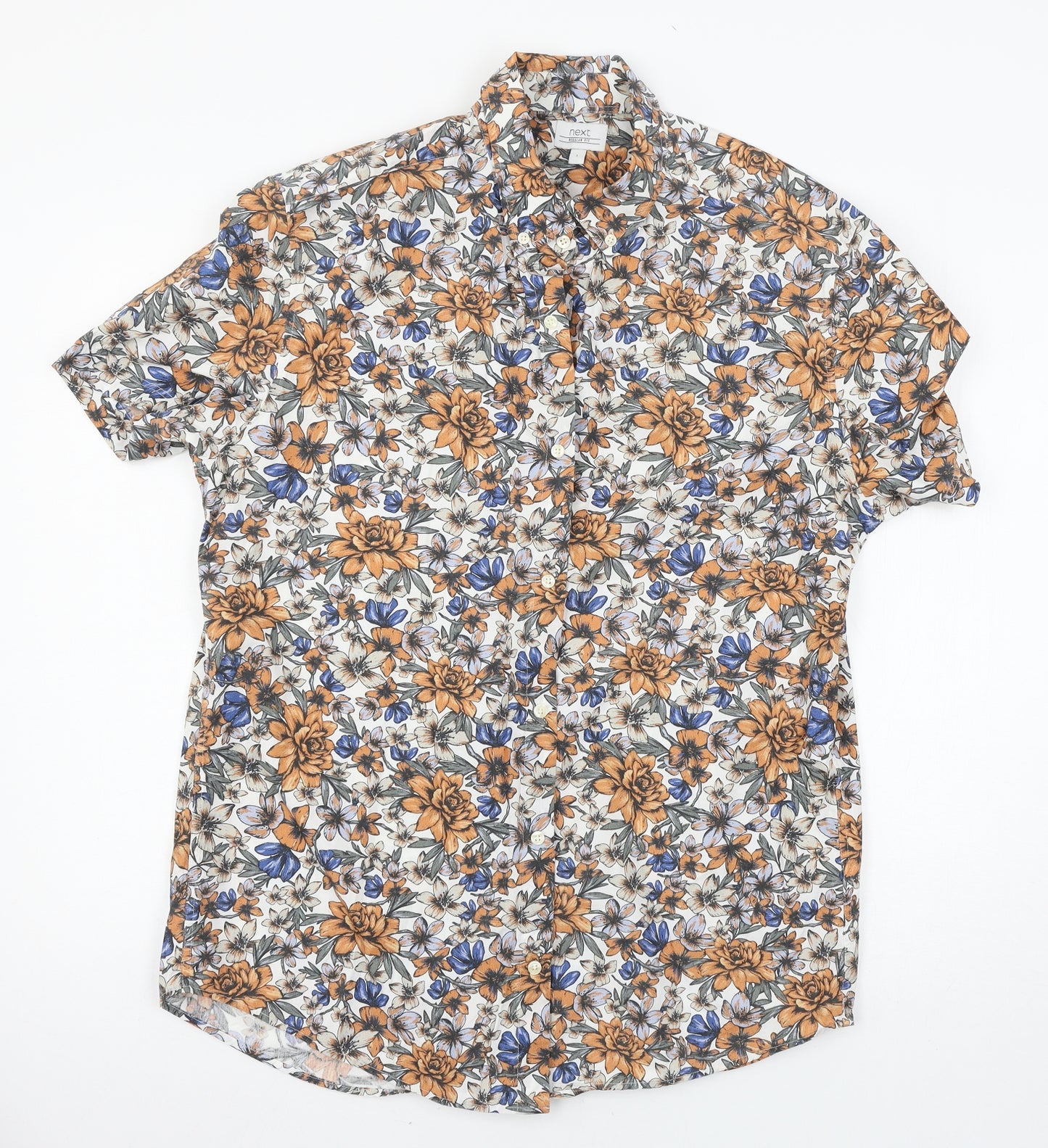 NEXT Mens Multicoloured Floral   Button-Up Size L