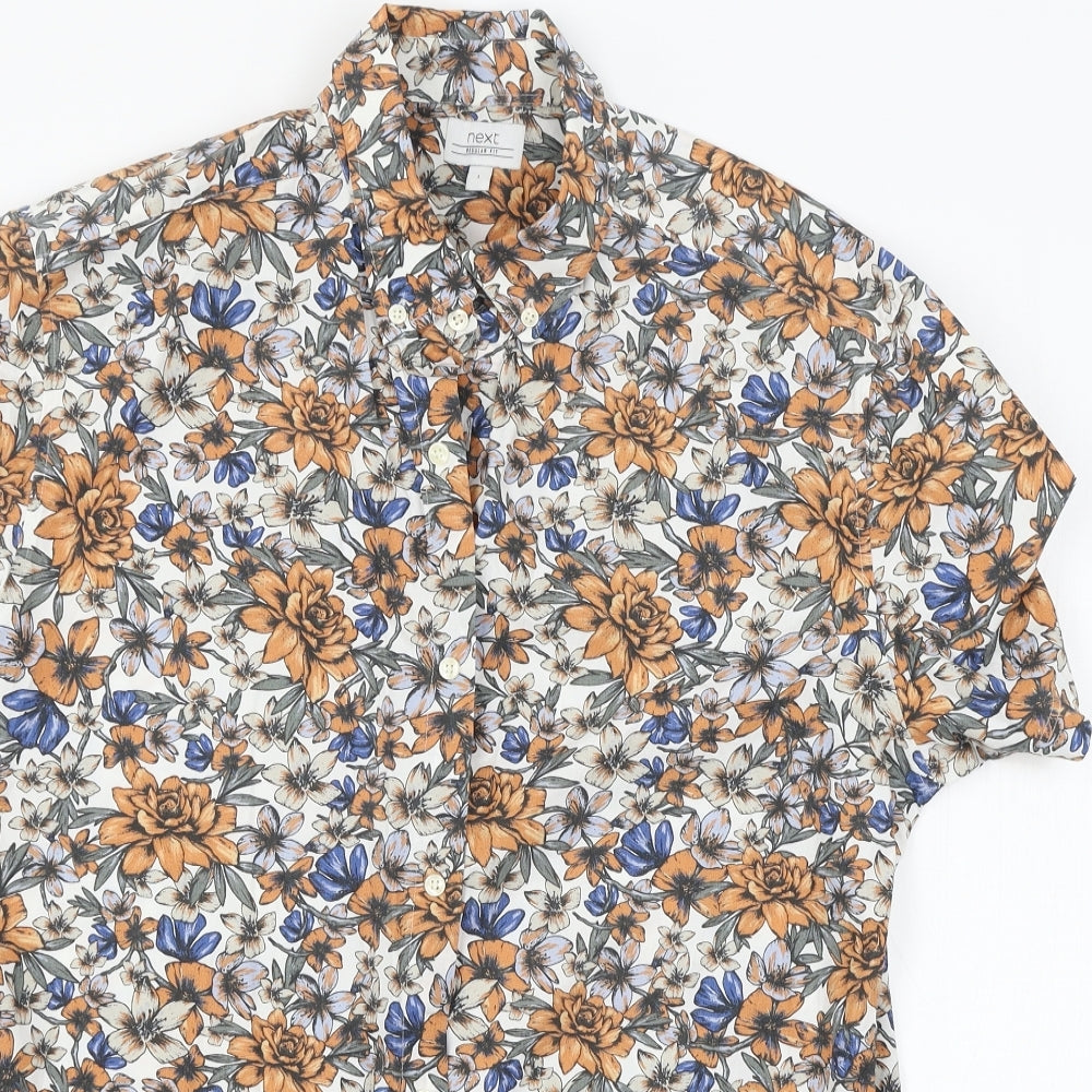 NEXT Mens Multicoloured Floral   Button-Up Size L