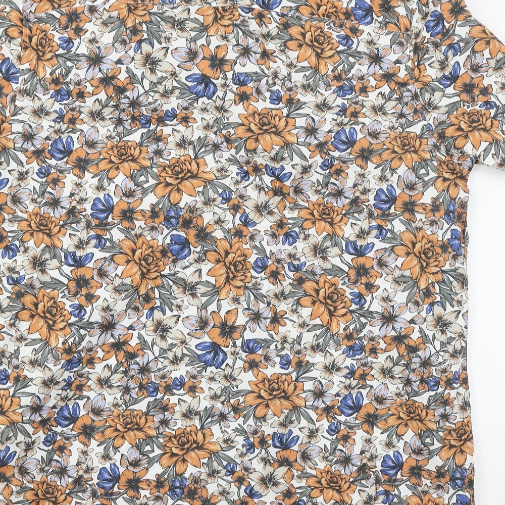 NEXT Mens Multicoloured Floral   Button-Up Size L