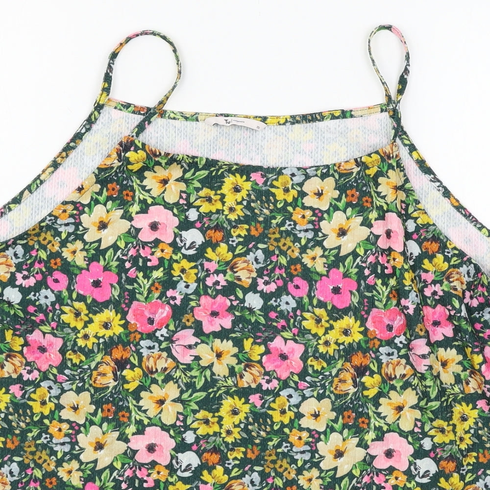 TU Womens Multicoloured Floral Jersey Basic Tank Size 20