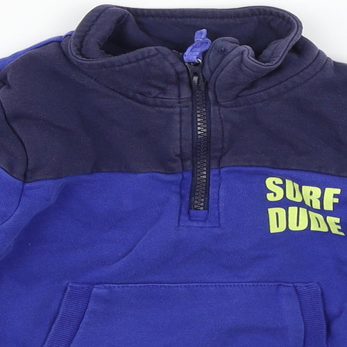 NEXT Boys Blue  Jersey Pullover Sweatshirt Size 2-3 Years  - surf dude