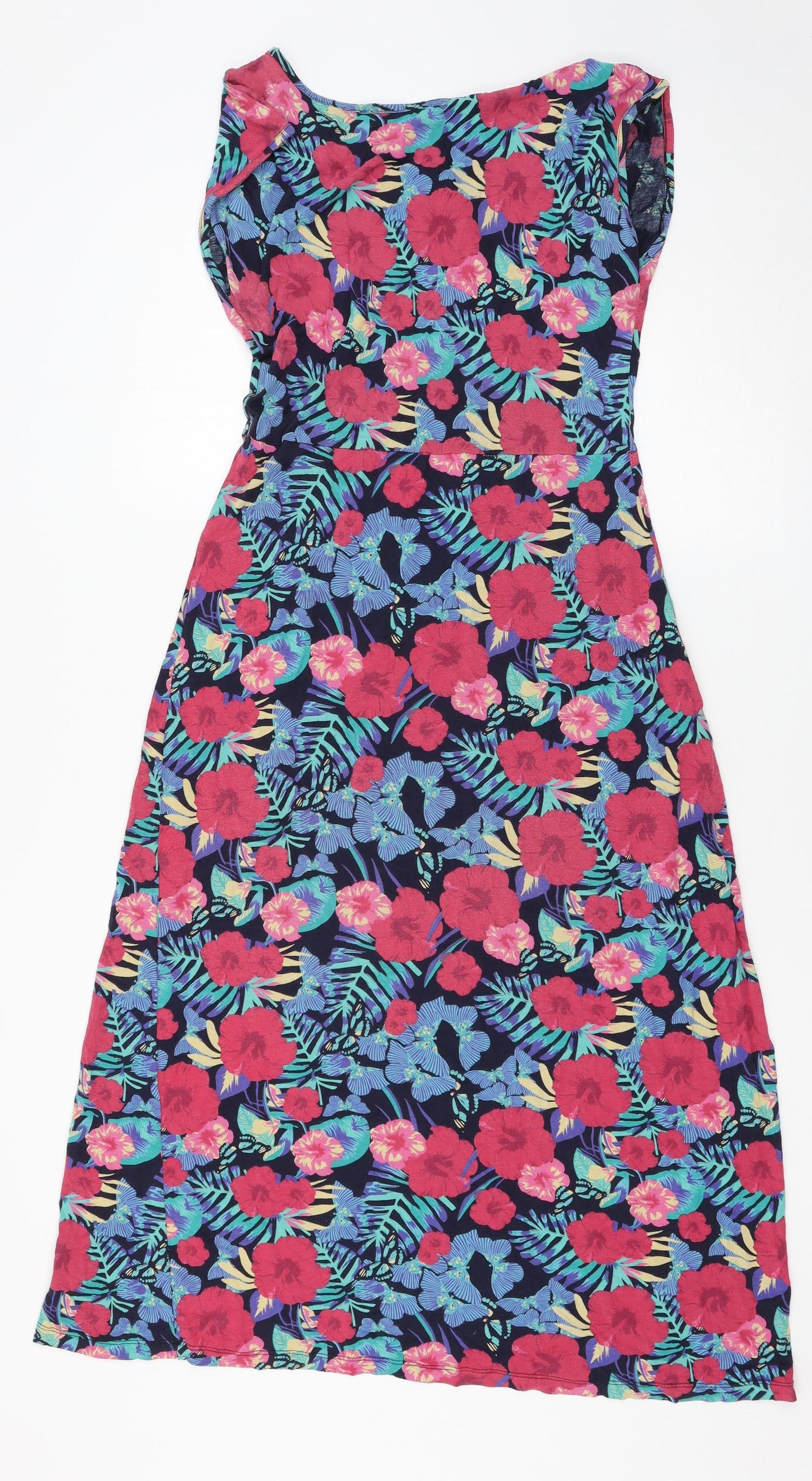 Isle Womens Multicoloured Floral Jersey Skater Dress  Size 10