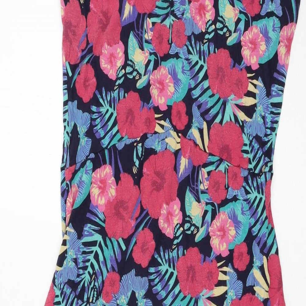 Isle Womens Multicoloured Floral Jersey Skater Dress  Size 10