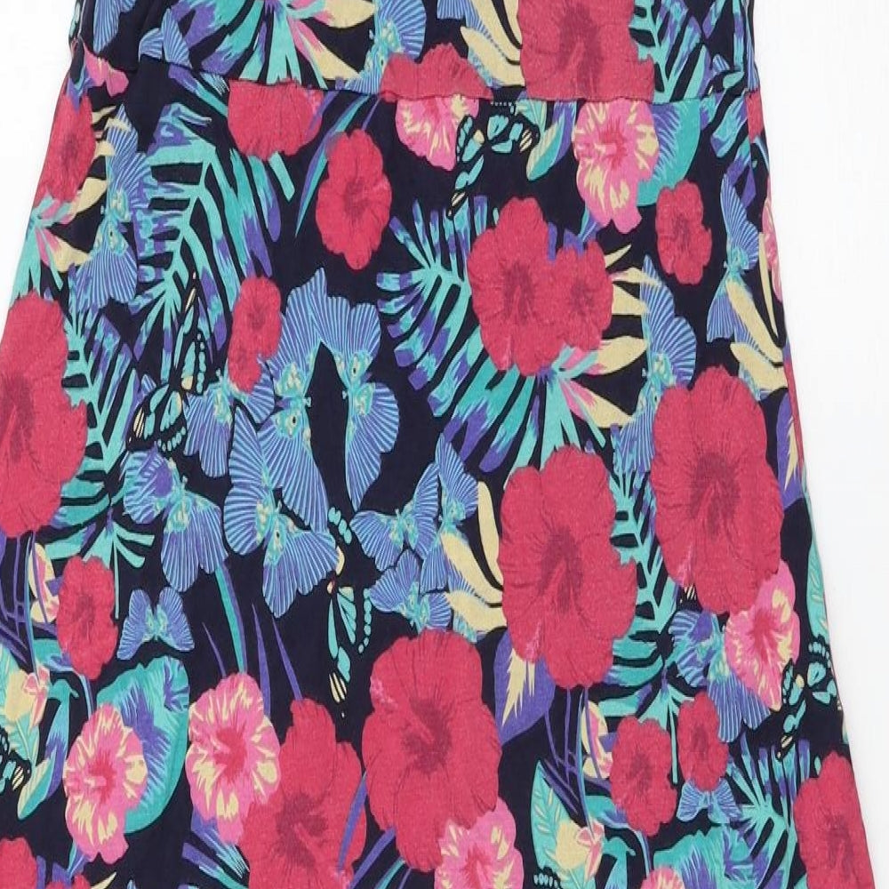 Isle Womens Multicoloured Floral Jersey Skater Dress  Size 10