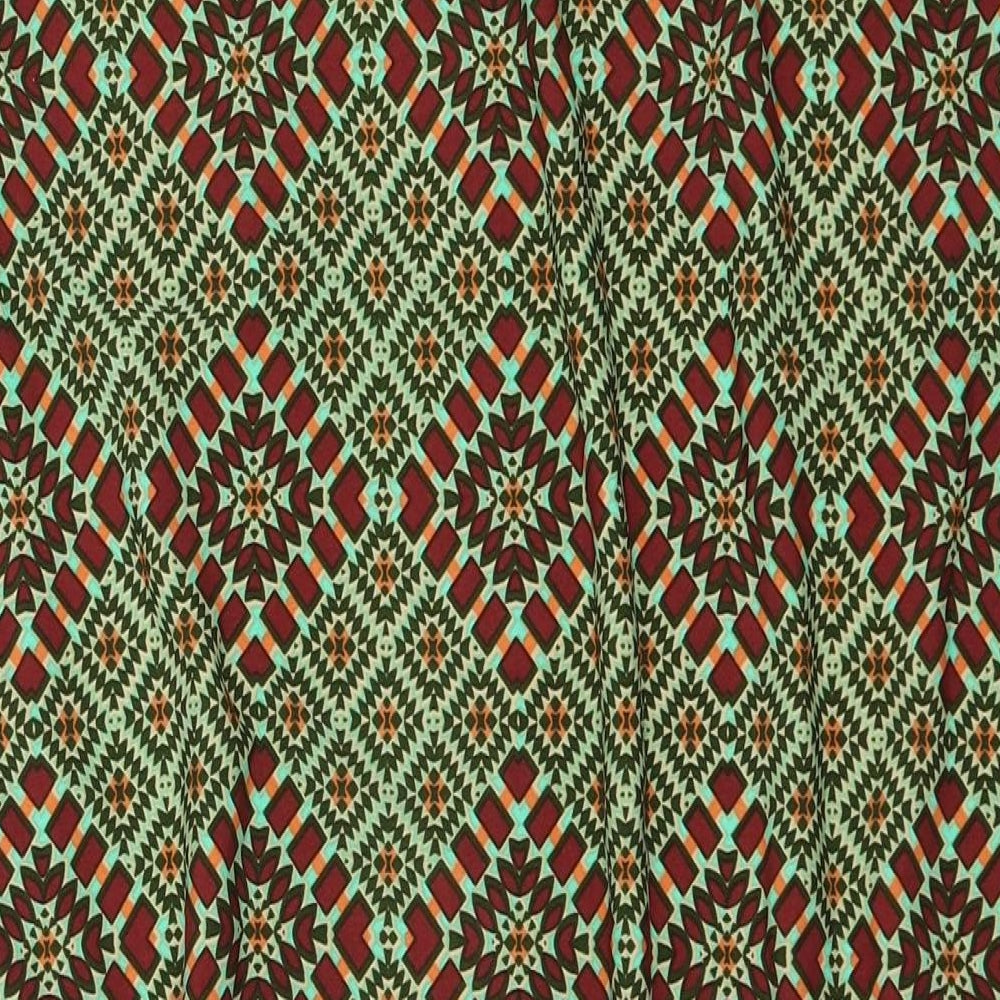 Kaleidoscope Womens Multicoloured Geometric Jersey Maxi Skirt Size 38 in