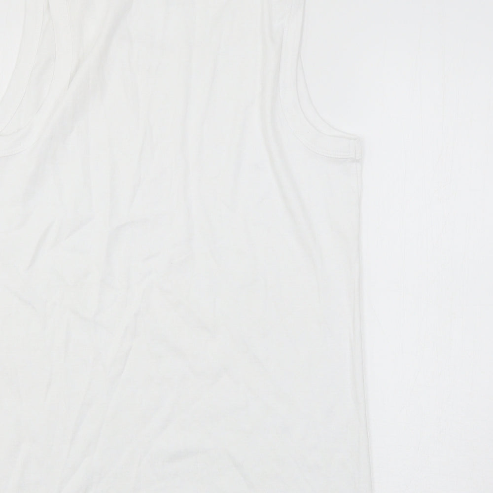 TU Womens White  Jersey Basic Tank Size 22