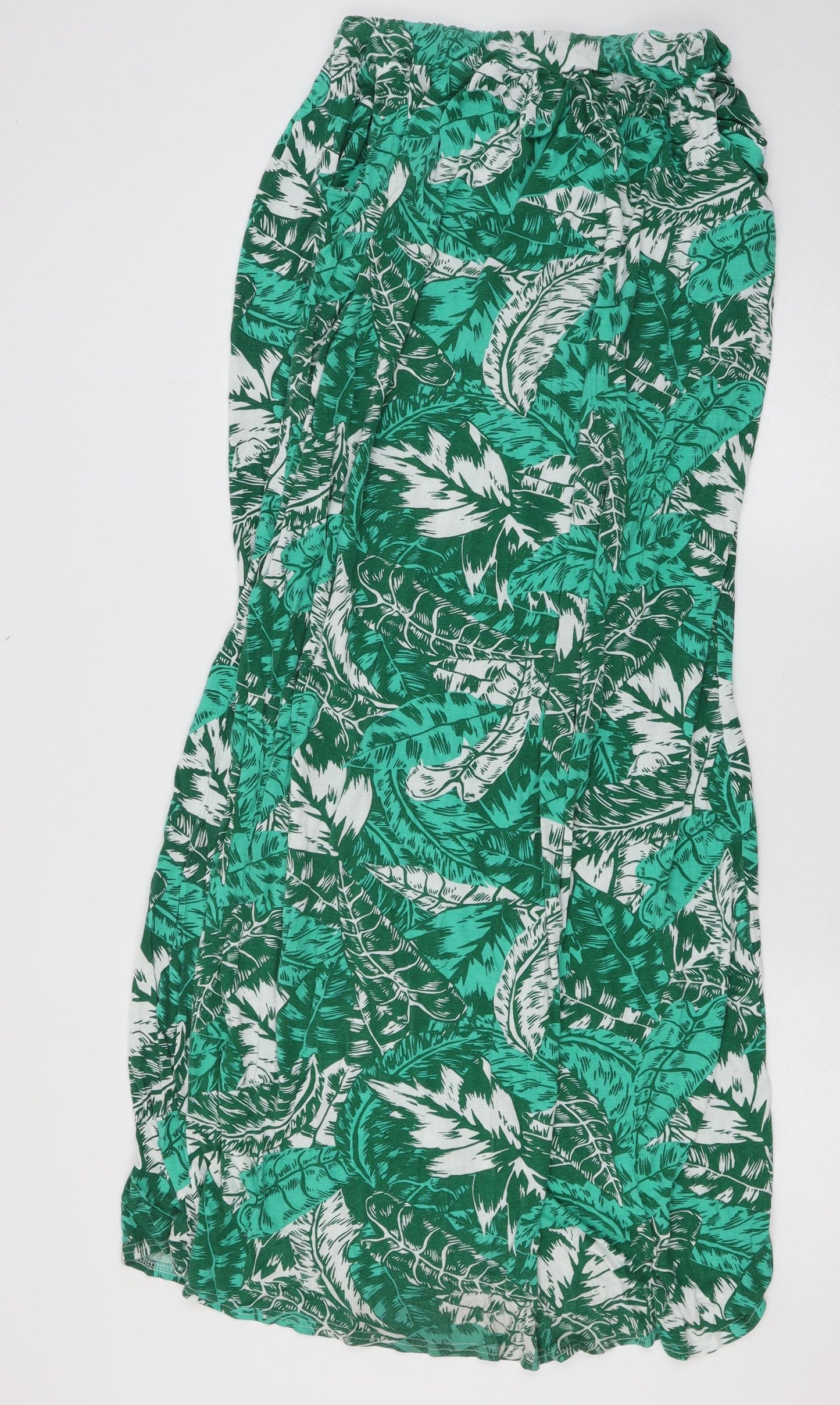Boohoo Womens Green Floral Jersey Maxi Skirt Size 18