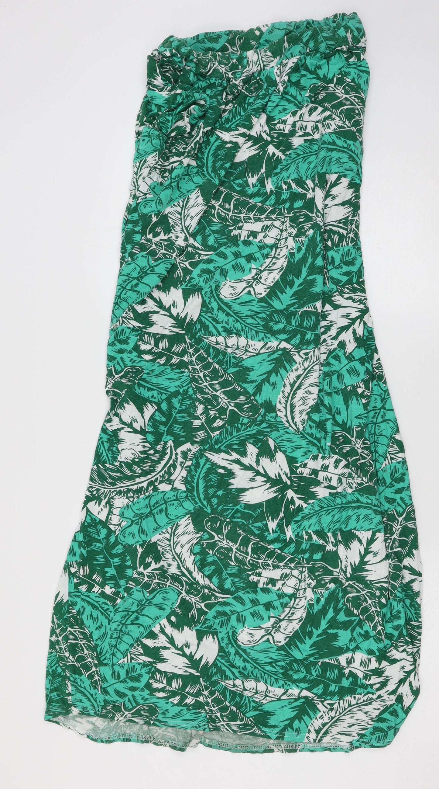 Boohoo Womens Green Floral Jersey Maxi Skirt Size 18