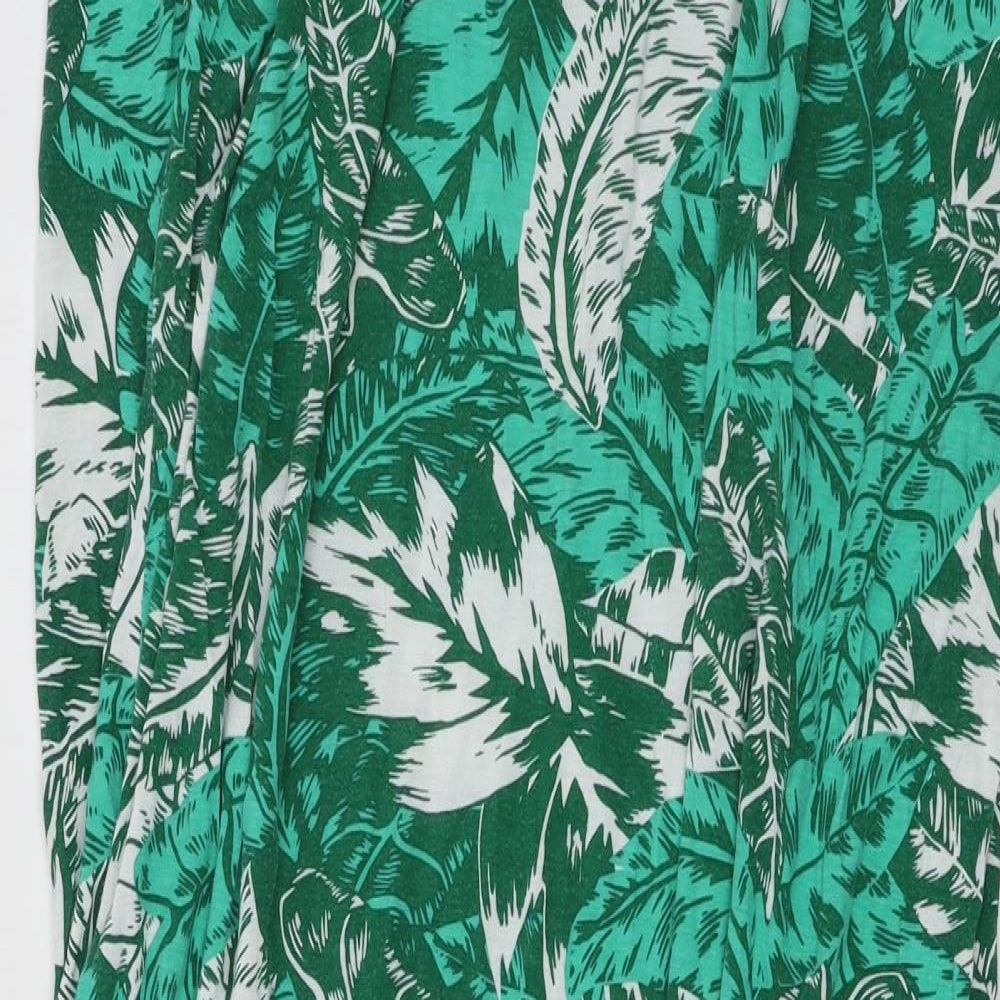 Boohoo Womens Green Floral Jersey Maxi Skirt Size 18